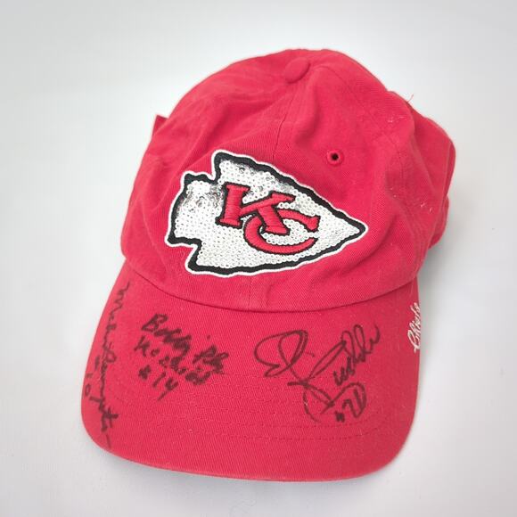 Kansas City Chiefs‎ Womens Ballcap Hat Signed Autograph Sequin Red Football NFL